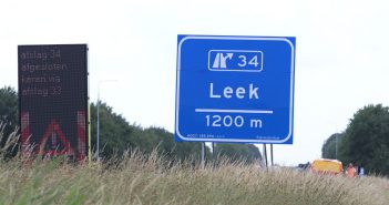 Afrit Leek afgesloten wegens olielekkage