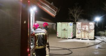 Forse brand in bouwcontainer snel onder controle in Tolbert