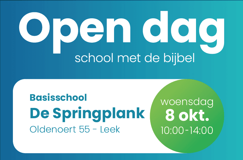Open Dag bij basisschool De Springplank op 8 oktober