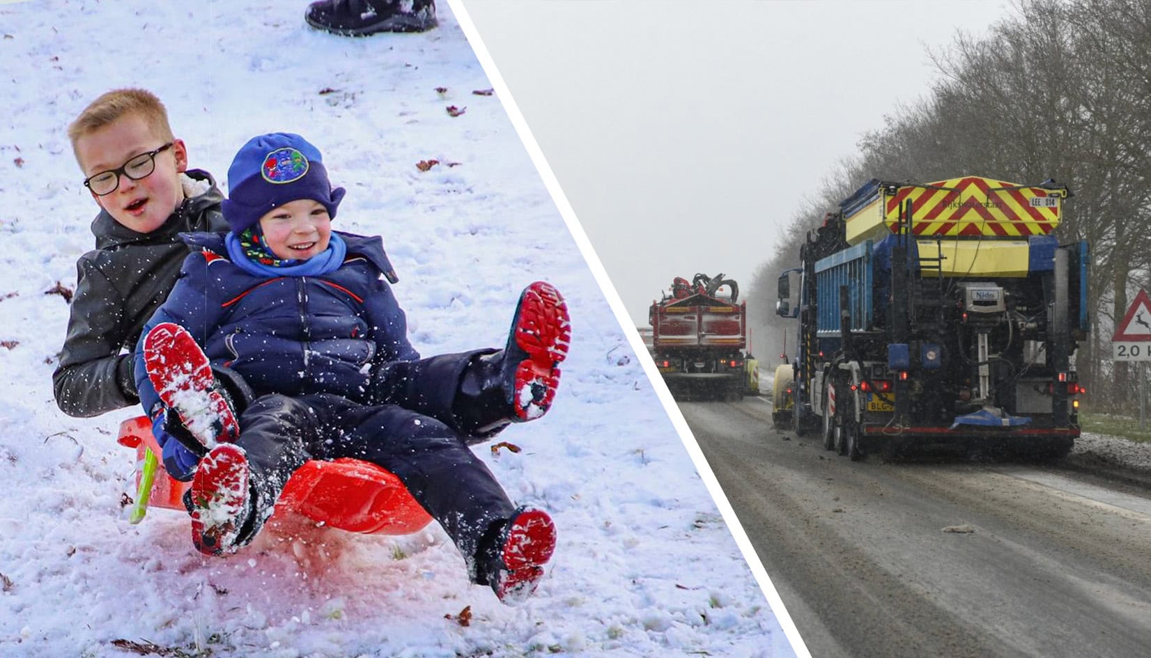 Sneeuwval brengt plezier en werk: inwoners genieten, sneeuwbrigade rukt uit (Foto’s/video)