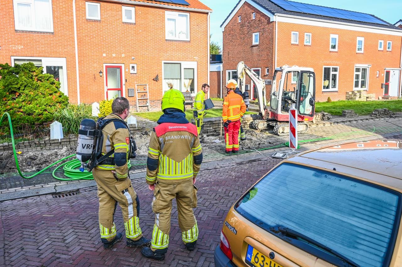 Gaslekkage bij aanleg glasvezelnetwerk in De Wilp