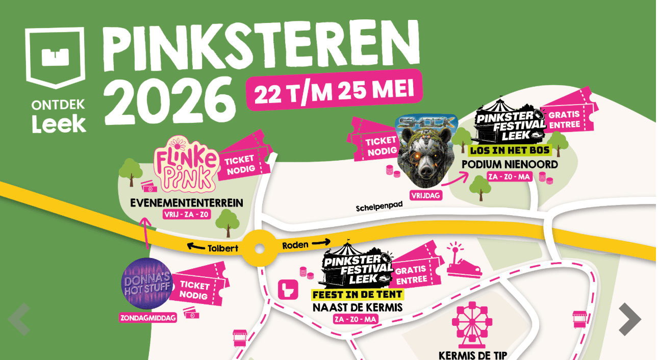 Binnenkort vier dagen feest in Leek: dit is het complete overzicht voor het Pinksterweekend