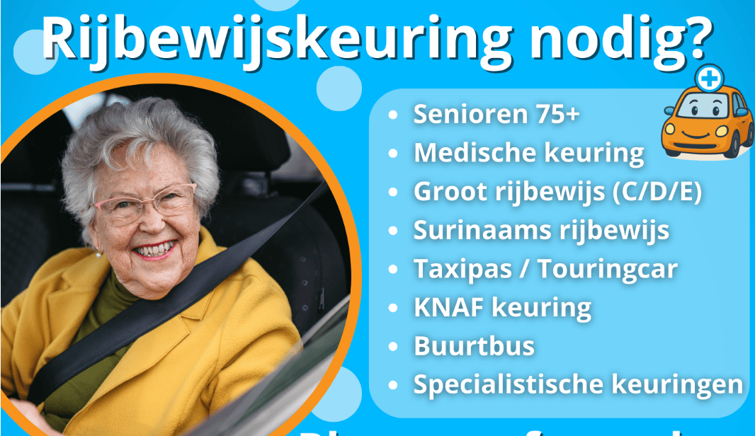 Rijbewijskeuring in Leek op 24 juli en 28 augustus