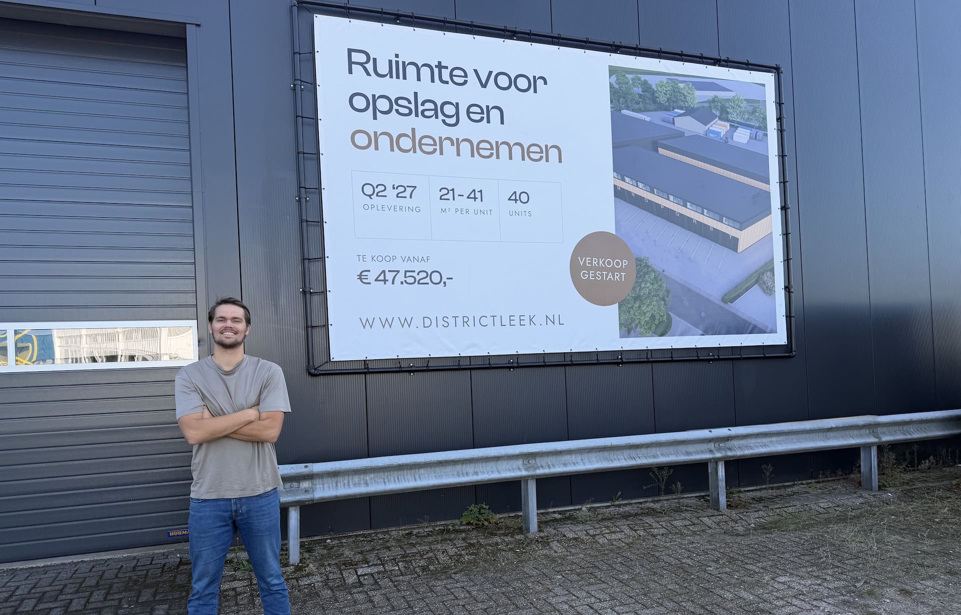 Leekster ondernemer Erwin de Boer (32) ontwikkelt District Leek: 40 bedrijfs- en opslagunits aan Kal