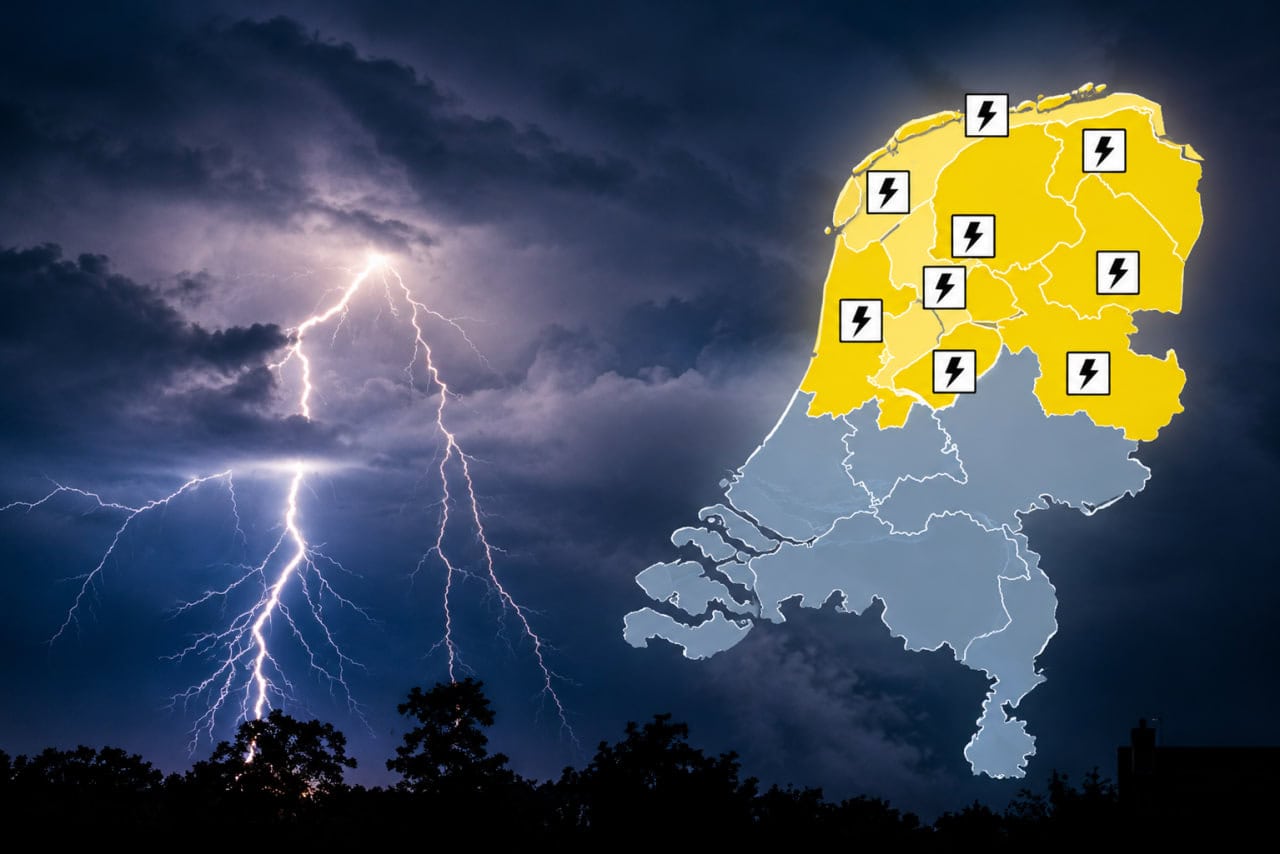 Code geel in Groningen: kans op stevige onweersbuien en veel regen